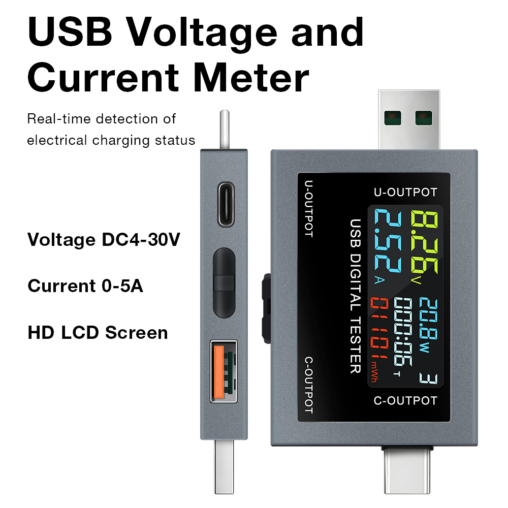 Usb Ammeter Tester - USB Tip-C Şarj Test Cihazı DC