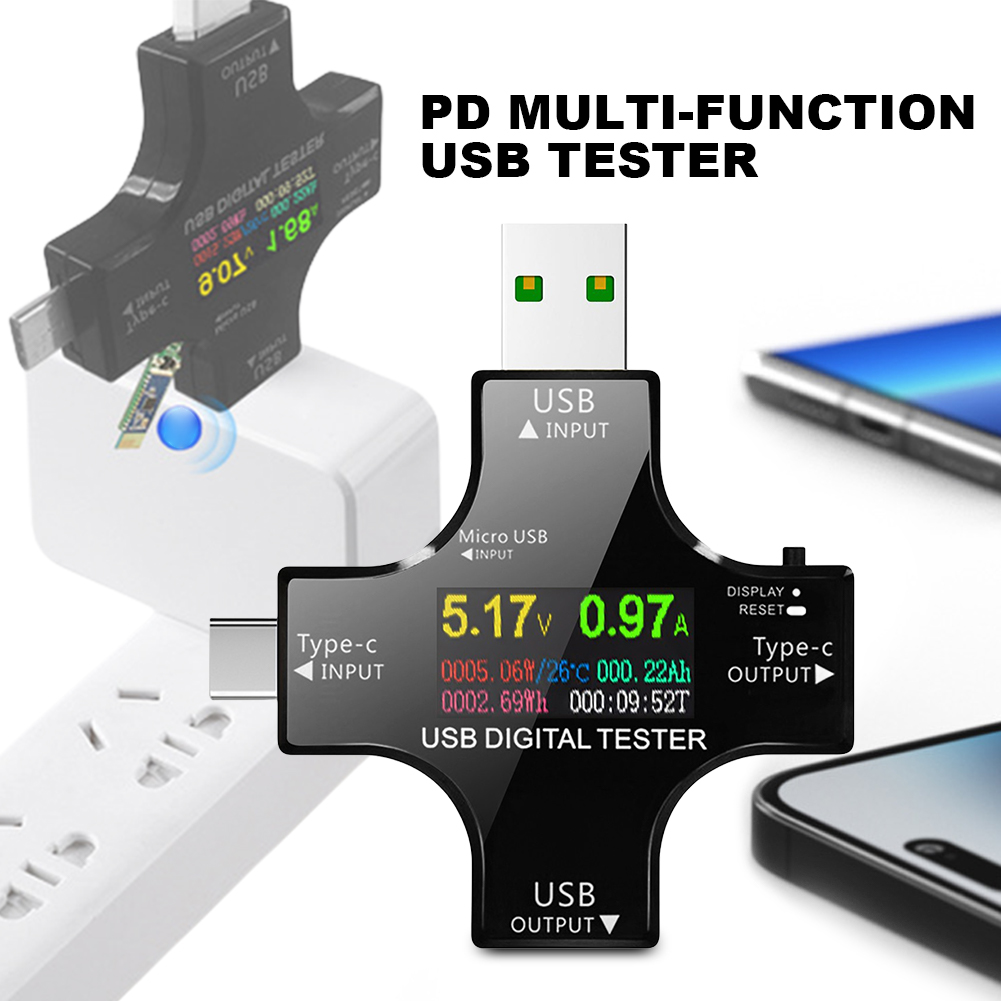 Usb Ammeter Tester - USB Test Cihazı Tip-C PD Renkli