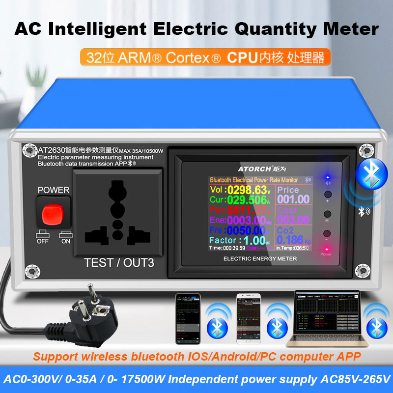 Usb Ammeter Tester - AT2630 AC ampermetre voltmetre dijital wattmetre