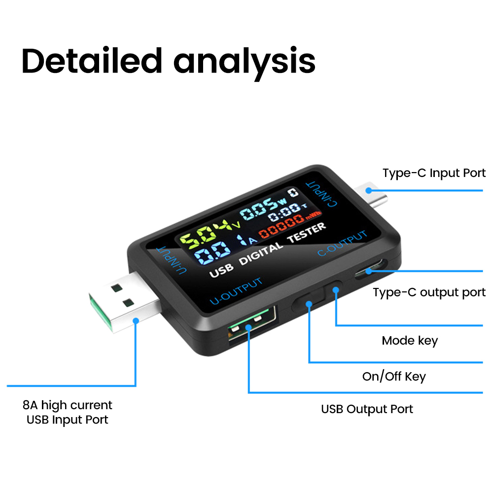 USB Test Cihazı 10'u 1 Arada D - Usb Ammeter Tester incelemesi ve fiyatı