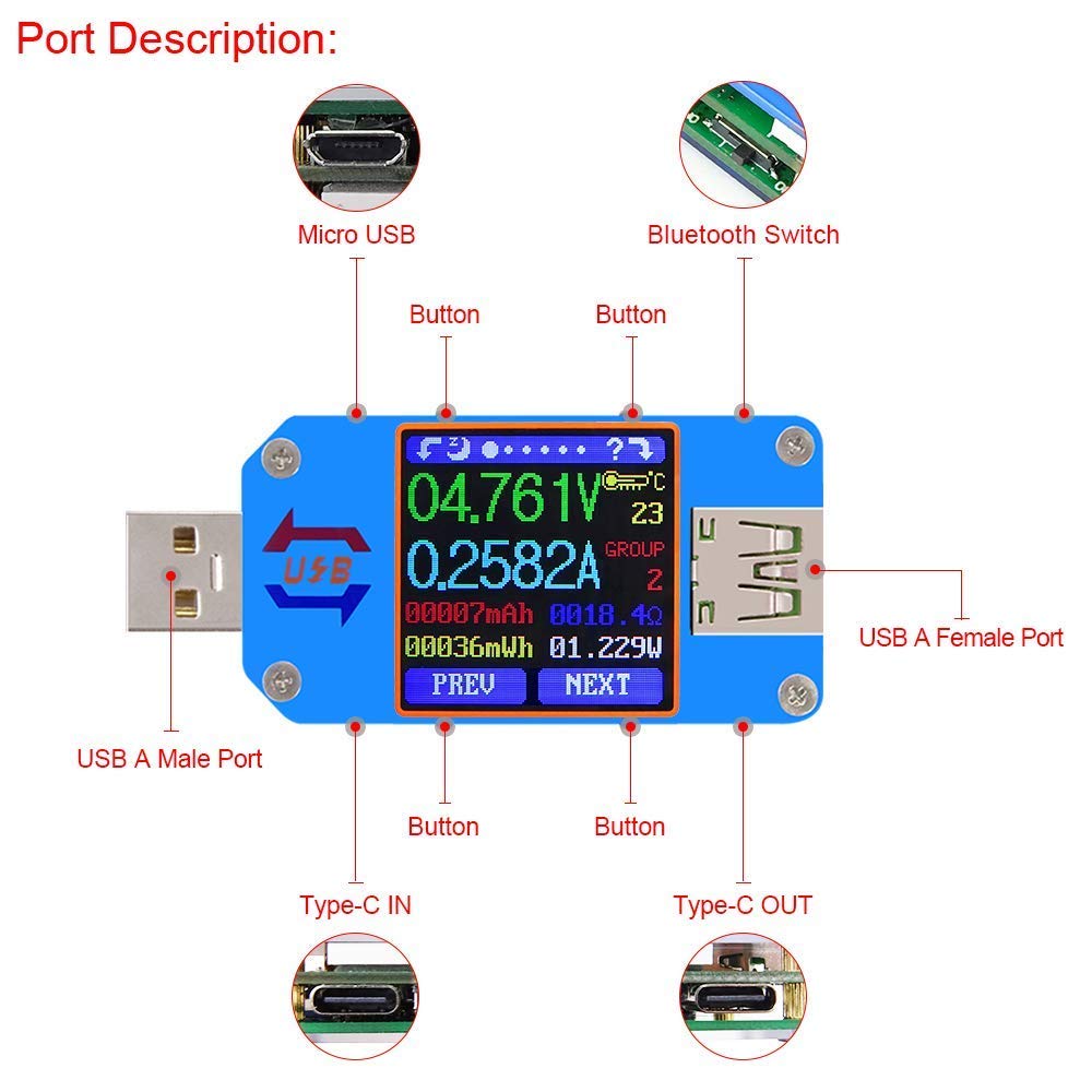 UM25 UM25C gerilim ve akım ölç - Usb Ammeter Tester incelemesi ve fiyatı